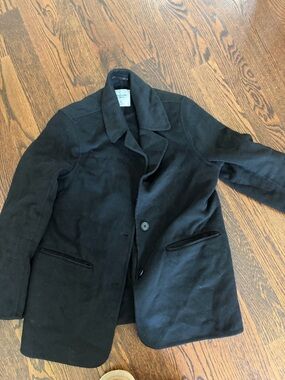 Abercrombie & Fitch Black Wool Coat with Shawl Collar